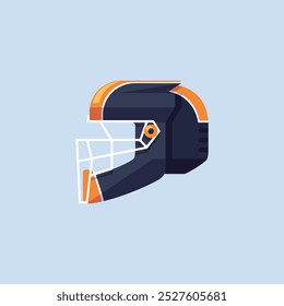baseball helmet in flat vector design.