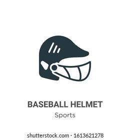 Baseball helmet glyph icon vector on white background. Flat vector baseball helmet icon symbol sign from modern sports collection for mobile concept and web apps design.