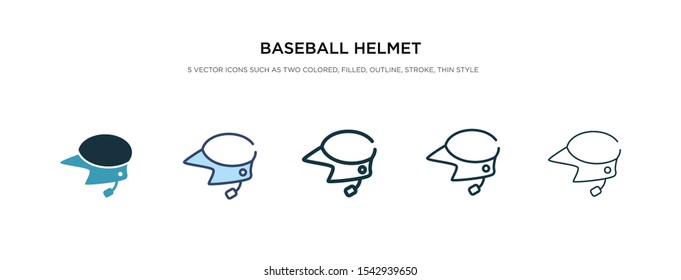 baseball helmet icon in different style vector illustration. two colored and black baseball helmet vector icons designed in filled, outline, line and stroke style can be used for web, mobile, ui