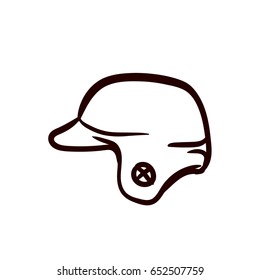 baseball helmet, icon doodle