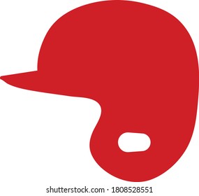 Baseball Helmet Icon. Flat Color Design. Vector Illustration.