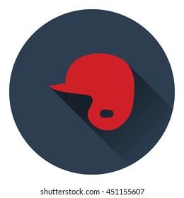 Baseball helmet icon. Flat color design. Vector illustration.