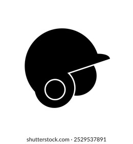 Ícone de capacete de beisebol isolado no fundo branco.