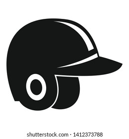 Baseball helmet icon. Simple illustration of baseball helmet vector icon for web design isolated on white background
