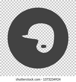 Baseball helmet icon. Subtract stencil design on tranparency grid. Vector illustration.