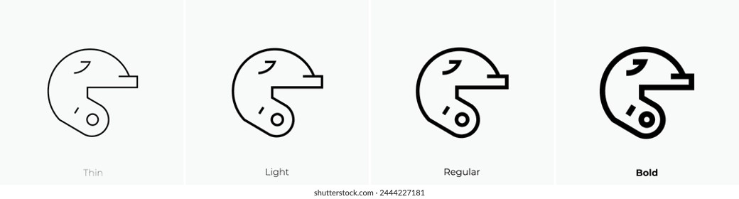 baseball helmet icon. Thin, Light Regular And Bold style design isolated on white background