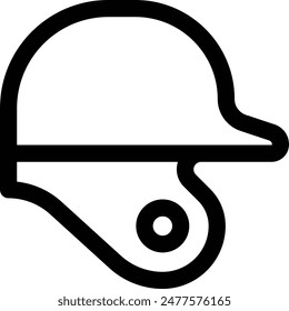 baseball helmet icon. Thin Linear Style Design Isolated On White Background