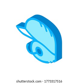Baseball Helmet Icon Vector. Isometric Baseball Helmet isometric sign. color isolated symbol illustration