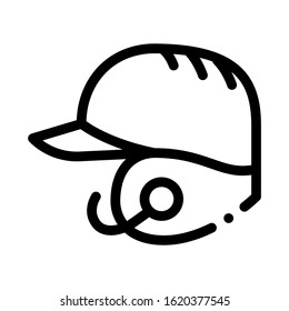 Baseball Helmet Icon Vector. Outline Baseball Helmet Sign. Isolated Contour Symbol Illustration