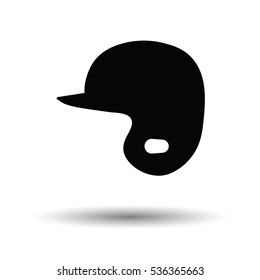 Baseball helmet icon. White background with shadow design. Vector illustration.