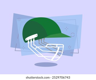 Baseball helmet illustration. Ball, player, protection. Sport concept. Vector illustration can be used for topics like professional sport, playing outside, game