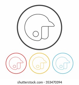 baseball helmet line icon