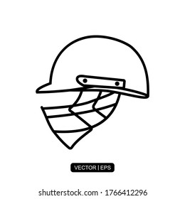 Baseball Helmet line icon vector illustration logo template for many purpose.