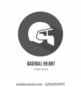 Baseball helmet logo. Illustration of baseball helemet in flat. Stock vector.