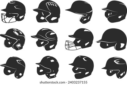 Baseball helmet silhouette, Softball helmet silhouette, Baseball helmet clipart, , Helmet silhouette