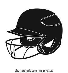 Baseball helmet. Baseball single icon in black style vector symbol stock illustration web.