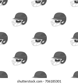 Baseball helmet. Baseball single icon in monochrome style vector symbol stock illustration web.