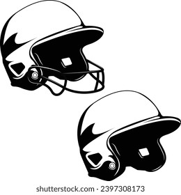 Baseball helmet vector illustration. Helmet clipart