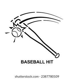 Baseball hit icon isolated on background vector illustration.