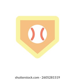Baseball Home plate flat icon. Colorful vector illustration. Flat design for mobile app and web sites. 