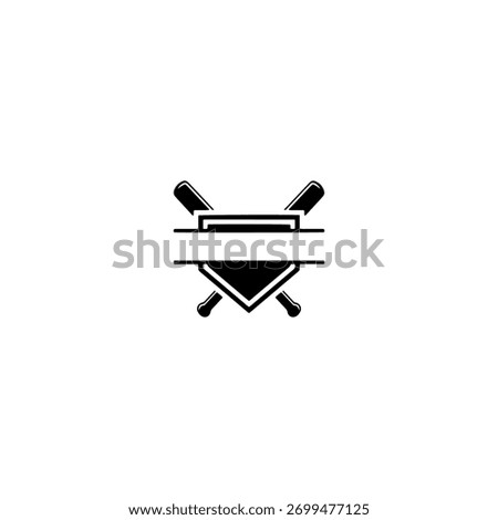 Baseball home plate icon flat vector design.