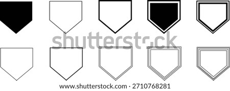 Baseball Home Plate Icon set Vector represents the classic symbol of baseball gameplay, competition, sports strategy in a clean, minimal, and modern outline design capturing its importance in scoring.
