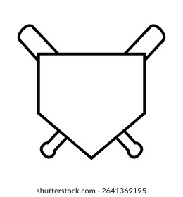 Baseball home plate icon vector. Baseball base illustration sign. Home Plate symbol. Baseball Logo. Baseball home web icon.