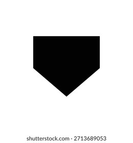 Diseño plano del Vector de la silueta de la placa de casa del béisbol en el fondo blanco. Icono de la placa de inicio de softbol.