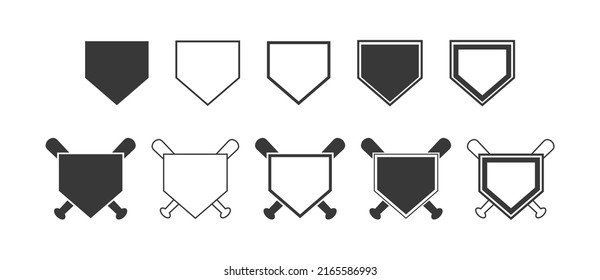 Baseball Home Plate Vector Icon. Vector Template Design. Silhouette. Playing. Home base. Sport.