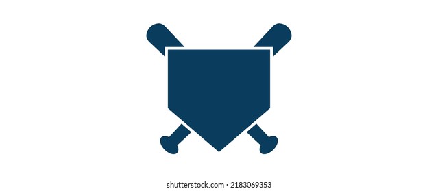 Baseball Home Plate Vector Icon. Vector Template Design. Silhouette. Playing. Home base. Sport.