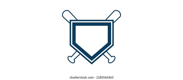 Baseball Home Plate Vector Icon. Vector Template Design. Silhouette. Playing. Home Base. Sport. League Crest