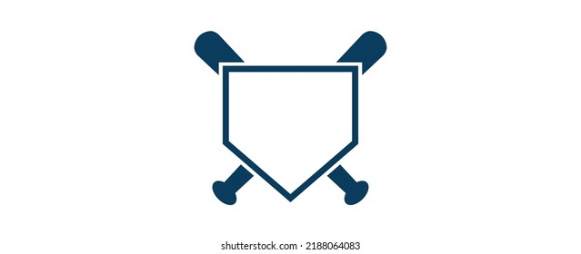 Baseball Home Plate Vector Icon. Vector Template Design. Silhouette. Playing. Home base. Sport.