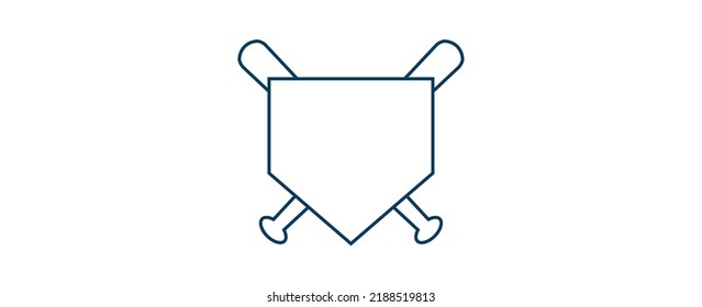 Baseball Home Plate Vector Icon. Vector Template Design. Silhouette. Playing. Home base. Sport.