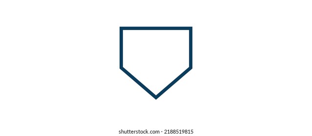 Baseball Home Plate Vector Icon. Vector Template Design. Silhouette. Playing. Home base. Sport.