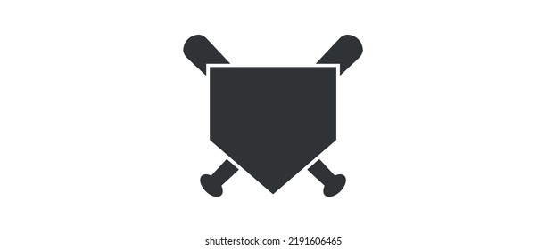 Baseball Home Plate Vector Icon. Vector Template Design. Silhouette. Playing. Home Base. Sport.