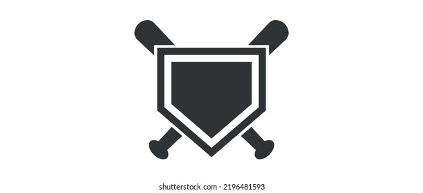 Baseball Home Plate Vector Icon. Vector Template Design. Silhouette. Playing. Home Base. Sport. League Crest