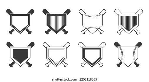 Baseball Home Plate Vector Icon. Vector Template Design. Silhouette. Playing. Home base. Sport.