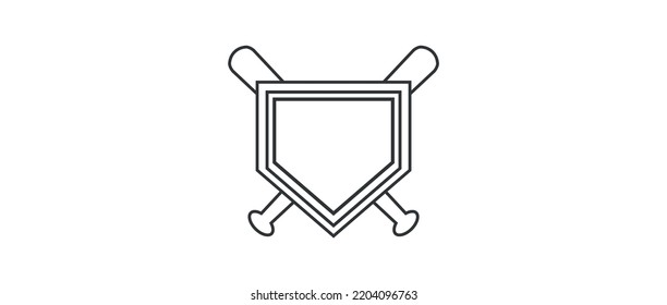 Baseball Home Plate Vector Icon. Vector Template Design. Silhouette. Playing. Home Base. Sport. League Crest