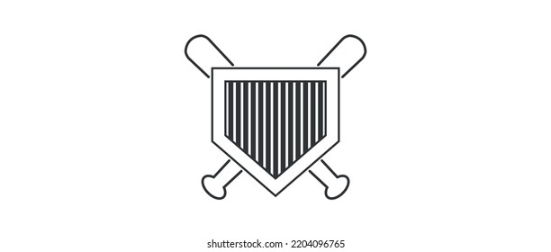 Baseball Home Plate Vector Icon. Vector Template Design. Silhouette. Playing. Home Base. Sport. League Crest