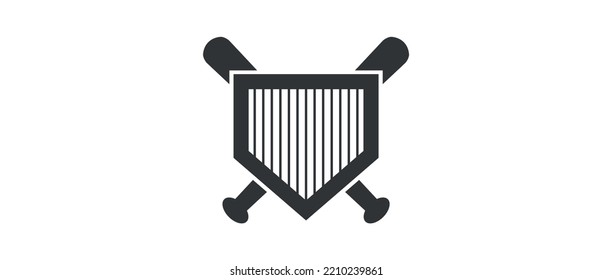 Baseball Home Plate Vector Icon. Vector Template Design. Silhouette. Playing. Home Base. Sport. League Crest