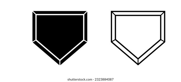 Baseball Home Plate Vector Icon. Vector Template Design. Silhouette. Playing. Home base. Sport. Diamond