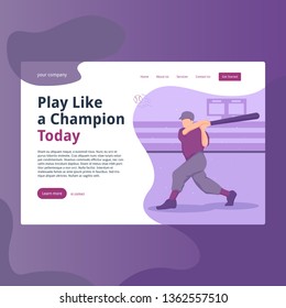 Baseball Homerun Illustration, perfect for landing page, web header, feature, presentation, etc. suitable for Baseball game presentation, sport and many more