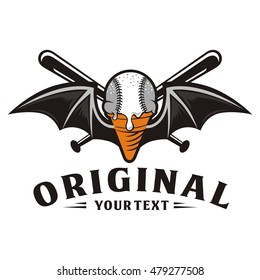 Baseball Ice Cream Bat Wings Stock Vector (Royalty Free) 479277508 ...