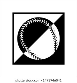 Baseball Icon, Baseball Bat Vector Art Illustration