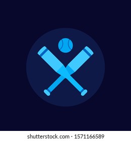 Baseball icon, bats and ball
