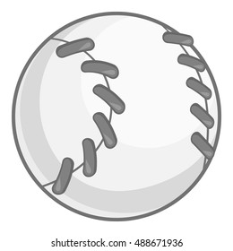 Baseball icon in black monochrome style isolated on white background. Sport symbol vector illustration