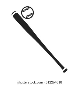 Baseball icon in black style isolated on white background. Sport and fitness symbol stock vector illustration.