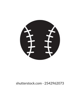 Baseball icon black and white vector sign