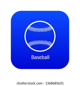 Baseball icon blue vector isolated on white background