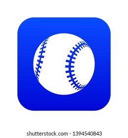 Baseball icon blue vector isolated on white background